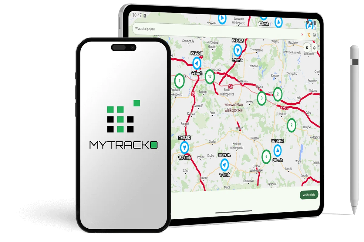 MYTRACKO — aplikacja telematyczna z mapą monitoringu GPS pojazdów